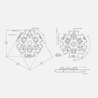 Indus A008 3-UP White Star Board